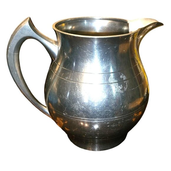Vintage Pewter Pitcher Pairpoint Jug 7" Tall 4" Diameter - Picture 6 of 11